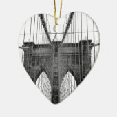 Schwarz-weiß Brooklyn Bridge New York Keramikornament (Links)