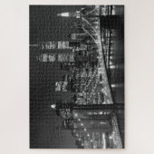 Schwarz-weiß Brooklyn Bridge New York Night Puzzle (Vertikal)