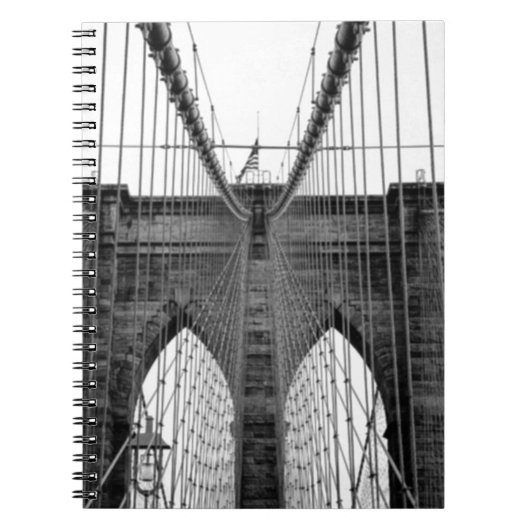 Schwarz-weiß Brooklyn Bridge New York Notizblock (Vorderseite)