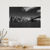 Schwarz-weiß Brooklyn Bridge New York Poster (Küche)