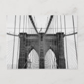Schwarz-weiß Brooklyn Bridge New York Postkarte (Vorderseite)