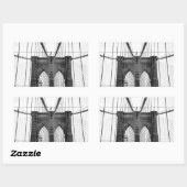 Schwarz-weiß Brooklyn Bridge New York Rechteckiger Aufkleber (Blatt)