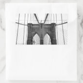 Schwarz-weiß Brooklyn Bridge New York Rechteckiger Aufkleber (Tasche)