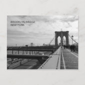 Schwarz-weiß Brooklyn Bridge - NY New York nr 1 Postkarte (Vorderseite)