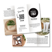 Schwarz-Weiß-Broschüre mit Firmenlogo