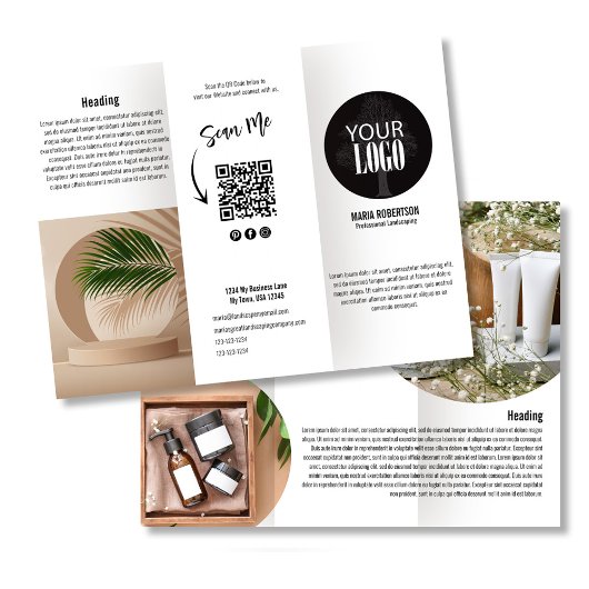 Schwarz-Weiß-Broschüre mit Firmenlogo