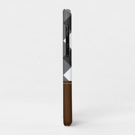 Schwarz-weiß Brown Personalisiert Kariert Case-Mate iPhone Hülle (Hinten/Links)