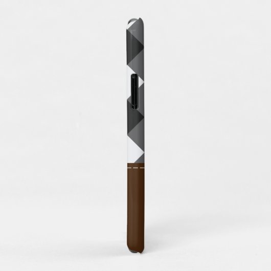 Schwarz-weiß Brown Personalisiert Kariert Case-Mate iPhone Hülle (Hinten/Rechts)