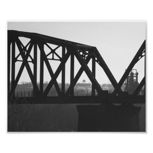 Schwarz-Weiß-Brücke Fotodruck (Vorne)