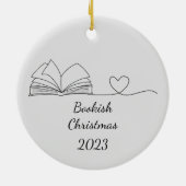 Schwarz & Weiß Buch Lover Line Kunst, Dunkel Keramik Ornament (Hinten)