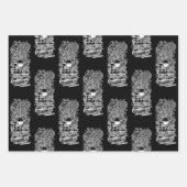 Schwarz-Weiß-Bücher und Wein Geschenkpapier Set (Vorderseite 3)