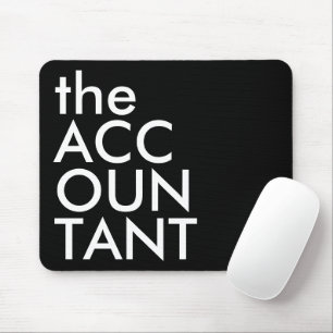 Schwarz Weiß Buchhalter Fett Finanzen Typografie Mousepad
