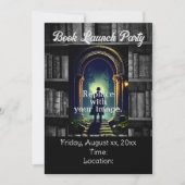 Schwarz-Weiß-Buchregale Einladung (Vorderseite)