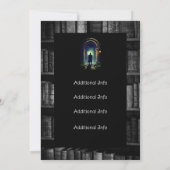 Schwarz-Weiß-Buchregale Einladung (Rückseite)