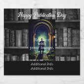 Schwarz-Weiß-Buchregale Schaumweinetikett (Einzelnes Label)