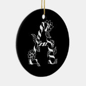 Schwarz-Weiß-Buchstabe "A" mit Twining-Blume Keramik Ornament (Rechts)