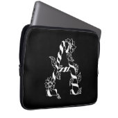 Schwarz-Weiß-Buchstabe "A" mit Twining-Blume Laptopschutzhülle (Vorne Rechts)