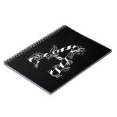 Schwarz-Weiß-Buchstabe "A" mit Twining-Blume Notizblock (Linke Seite)
