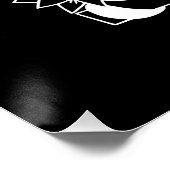 Schwarz-Weiß-Buchstabe "A" mit Twining-Blume Poster (Ecke)