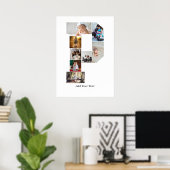 Schwarz-weiß-Buchstabe P-Fotocollage Poster (Heimbüro)