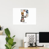 Schwarz-Weiß-Buchstabe P-Fotocollage Poster (Heimbüro)