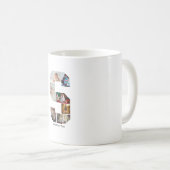 Schwarz-Weiß-Buchstabe S Foto-Collage Kaffeetasse (VorderseiteRechts)