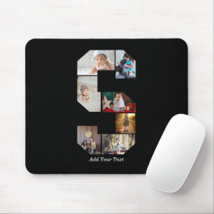 Schwarz-Weiß-Buchstabe S Foto-Collage Mousepad