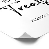 Schwarz-Weiß-Buchstaben Süßigkeiten & Leckereien P Poster (Ecke)