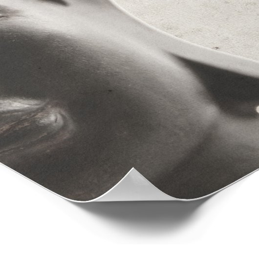 Schwarz-Weiß-Buddha-Gesicht-Poster Poster (Ecke)