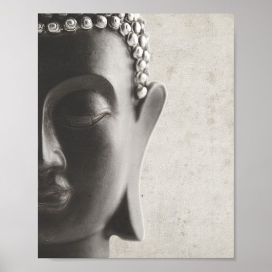 Schwarz-Weiß-Buddha-Gesicht-Poster Poster (Vorne)