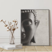 Schwarz-Weiß-Buddha-Gesicht-Poster Poster