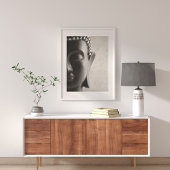 Schwarz-Weiß-Buddha-Gesicht-Poster Poster