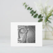 Schwarz-Weiß-Buddha-Gesicht Postkarte (Stehend Vorderseite)