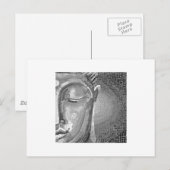 Schwarz-Weiß-Buddha-Gesicht Postkarte (Vorne/Hinten)