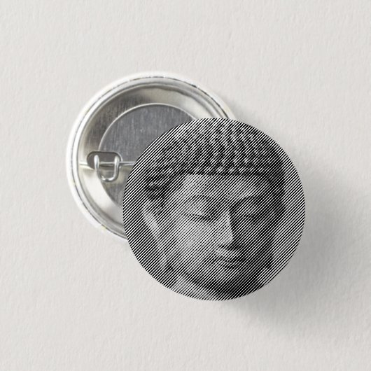 Schwarz-Weiß-Buddha-Gesichtsstatue, gebildet von L Button (Vorne & Hinten)