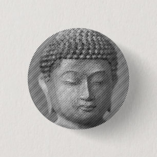 Schwarz-Weiß-Buddha-Gesichtsstatue, gebildet von L Button