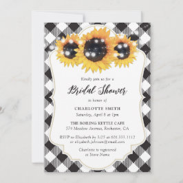 Schwarz-Weiß-Buffalo-Brautparty Einladung