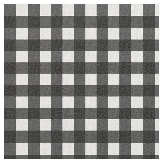 Schwarz-Weiß Buffalo Gingham Kariertes Muster Stoff (Nahaufnahme)