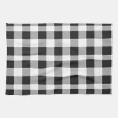 Schwarz-weiß Buffalo Gingham Karo Kariert Holiday Geschirrtuch (Horizontal)