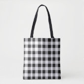 Schwarz-weiß Buffalo Gingham Karo Kariert Holiday  Tasche (Vorderseite)