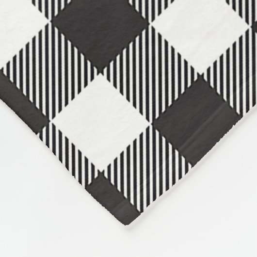 Schwarz-weiß Buffalo Gingham Karo Kariert Urlaub Fleecedecke (Ecke)