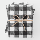 Schwarz-weiß Buffalo Gingham Karo Kariert Urlaub Geschenkpapier Set (Beispiel)