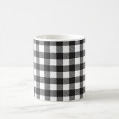 Schwarz-weiß Buffalo Gingham Karo Kariert Urlaub Kaffeetasse (Mittel)
