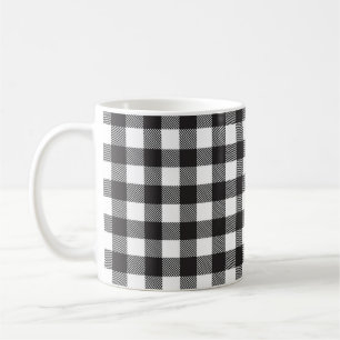 Schwarz-weiß Buffalo Gingham Karo Kariert Urlaub Kaffeetasse
