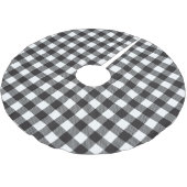 Schwarz-weiß Buffalo Gingham Karo Kariert Urlaub Polyester Weihnachtsbaumdecke (Schrägansicht)