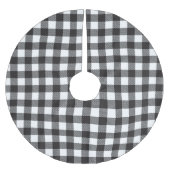 Schwarz-weiß Buffalo Gingham Karo Kariert Urlaub Polyester Weihnachtsbaumdecke (Vorderseite)