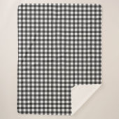 Schwarz-weiß Buffalo Gingham Karo Kariert Urlaub Sherpadecke (Vorderseite)
