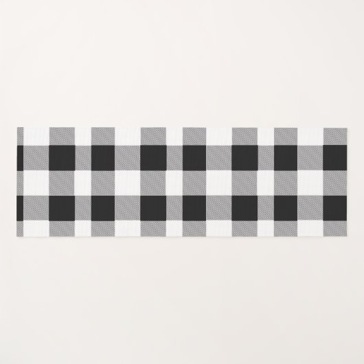 Schwarz-weiß Buffalo Gingham Karo Kariert Urlaub Yogamatte (Vorderseite (Horizontal))