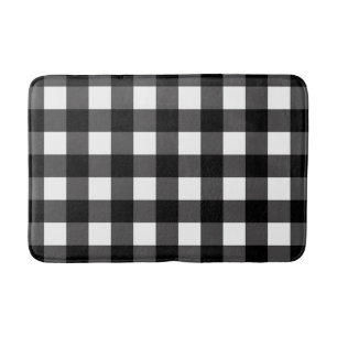 Schwarz-Weiß-Buffalo-Gingham-Karo-Karohemdmuster Badematte