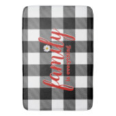 Schwarz-weiß Buffalo Kariert Badematte (Vorderseite Vertikal)